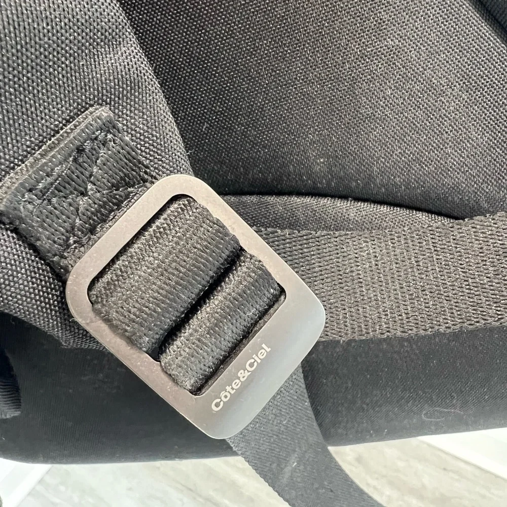 Black Côte et Ciel Nile Backpack, Minimalist Modern Design